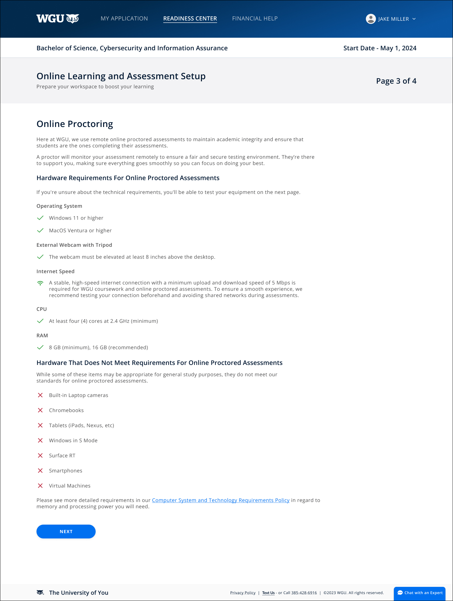 WGU Course Landing Page